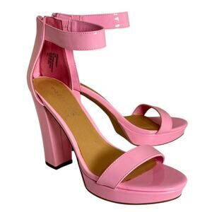 Steve Madden Pink Patent Platform Block Heel Women's 8.5 Y2K Coquette Going Out